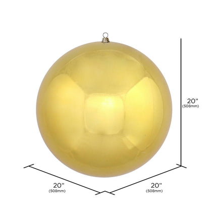 20" Oversized Shatterproof Ball Ornament - Gold - Shiny - UV Treated — view 2