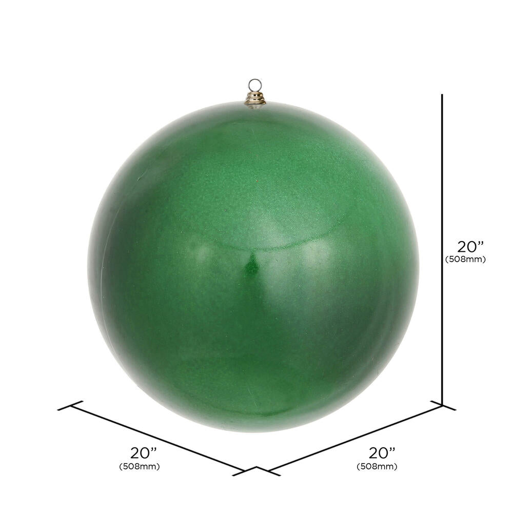 20" Oversized Shatterproof Ball Ornament - Emerald - Candy - UV Treated — view 2