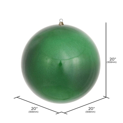 20" Oversized Shatterproof Ball Ornament - Emerald - Candy - UV Treated — view 2