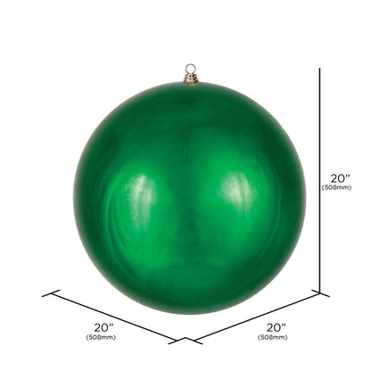 20" Oversized Shatterproof Ball Ornament - Emerald - Shiny - UV Treated — view 2