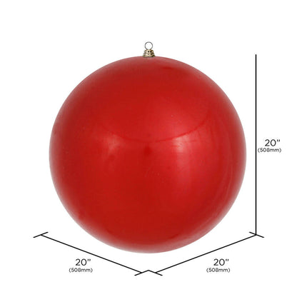 20" Oversized Shatterproof Ball Ornament - Red - Candy - UV Treated — view 2