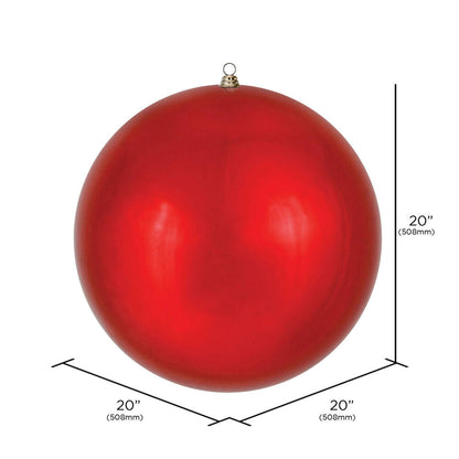 20" Oversized Shatterproof Ball Ornament - Red - Shiny - UV Treated — view 2