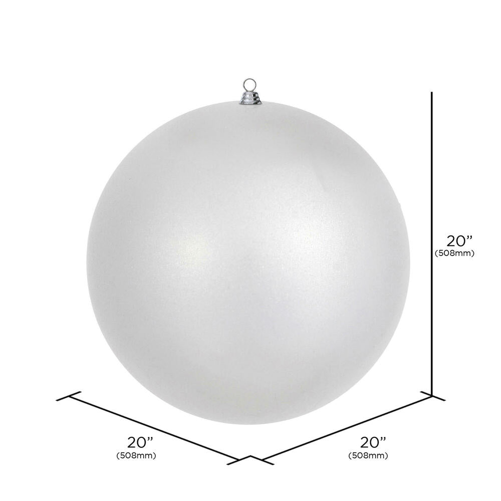 20" Oversized Shatterproof Ball Ornament - Silver - Candy - UV Treated — view 2
