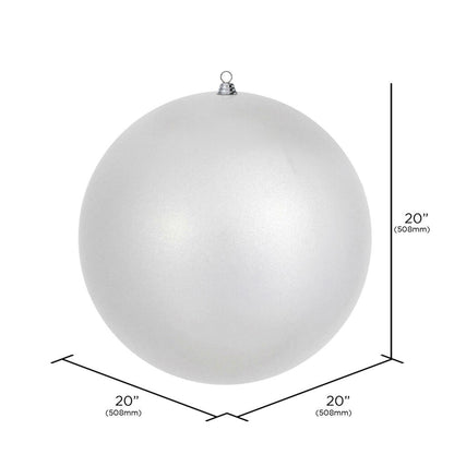 20" Oversized Shatterproof Ball Ornament - Silver - Candy - UV Treated — view 2