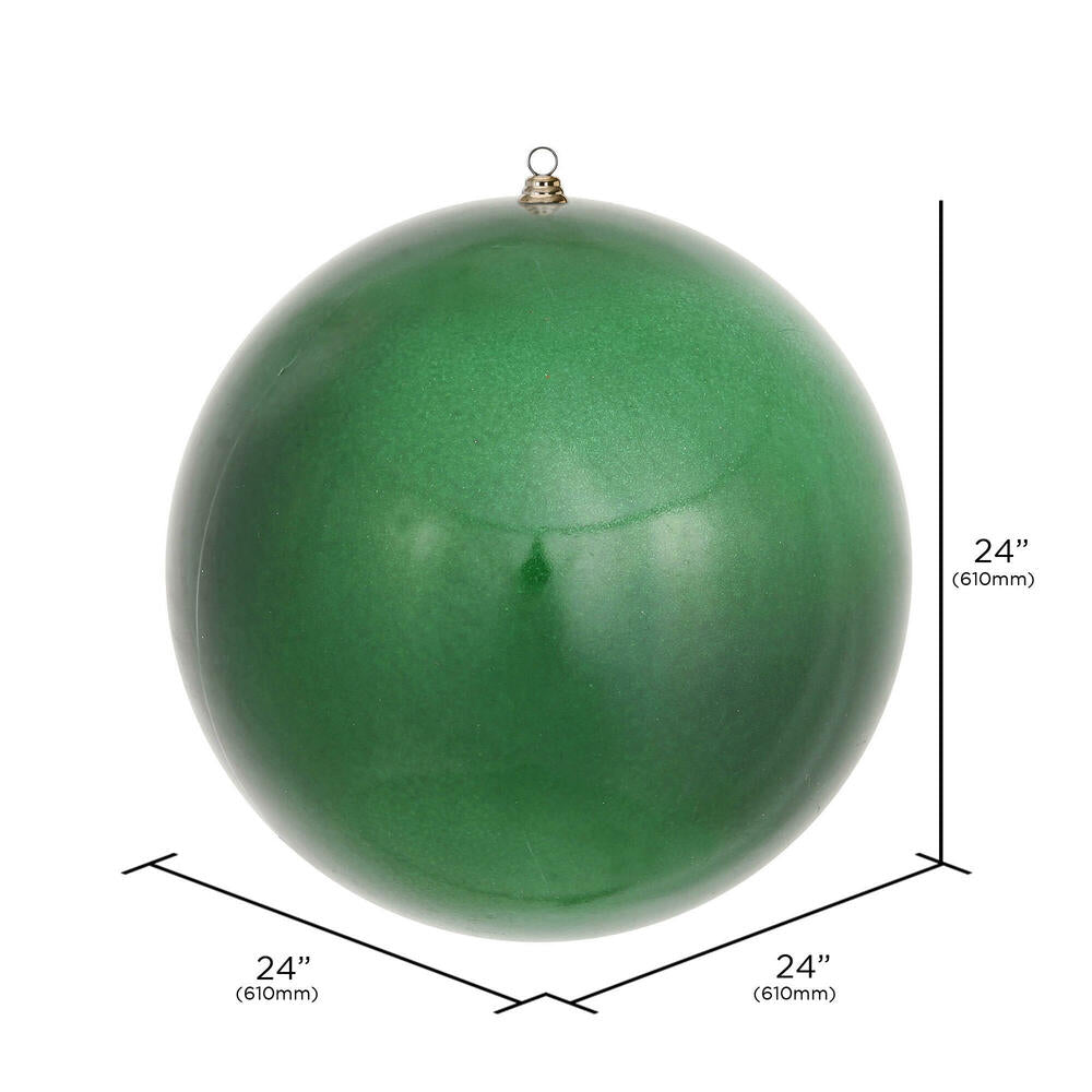 24" Oversized Shatterproof Ball Ornament - Emerald - Candy - UV Treated — view 2