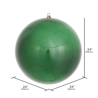 24" Oversized Shatterproof Ball Ornament - Emerald - Candy - UV Treated — view 2