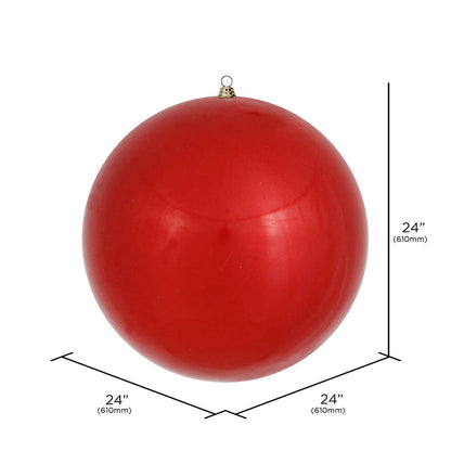 24" Oversized Shatterproof Ball Ornament - Red - Candy - UV Treated — view 2