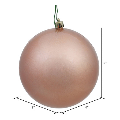 8" Shatterproof Ball Ornament - Rose Gold- Candy - Set of 6 — view 2