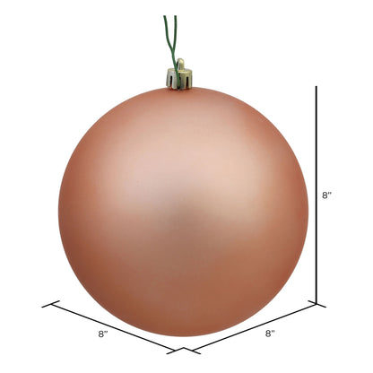 8" Shatterproof Ball Ornament - Rose Gold - Matte - UV Treated — view 2