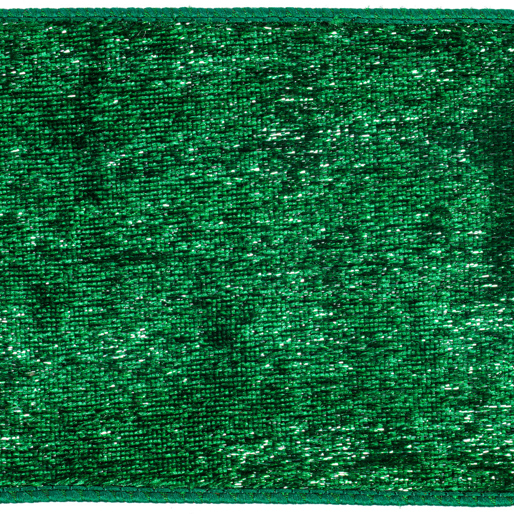 4" Ribbon - Velvet Luster - 10 Yard Roll - Emerald — view 2