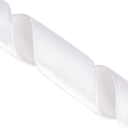 4" Ribbon - Velvet Luster - 10 Yard Roll - White — view 3