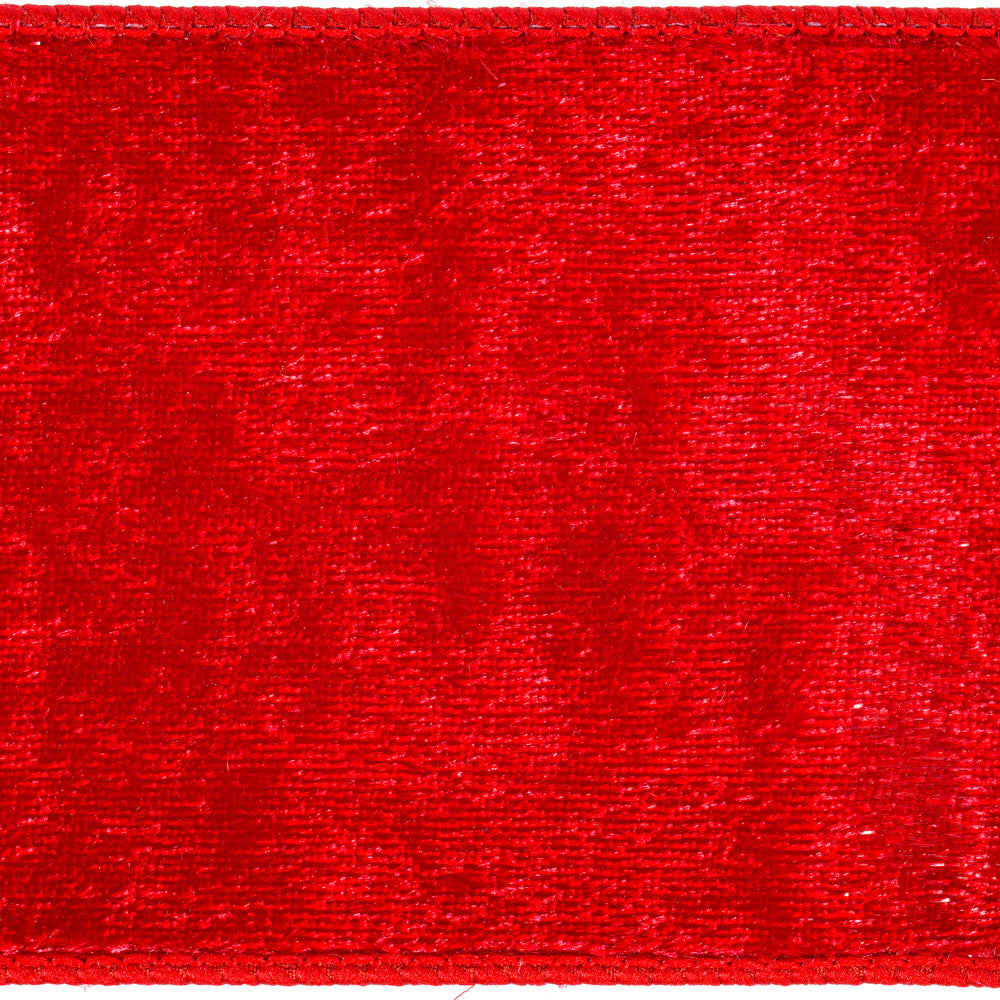 4" Ribbon - Velvet Luster - 10 Yard Roll - Red — view 2
