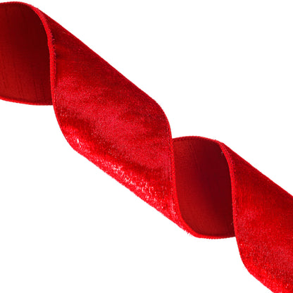 4" Ribbon - Velvet Luster - 10 Yard Roll - Red — view 3