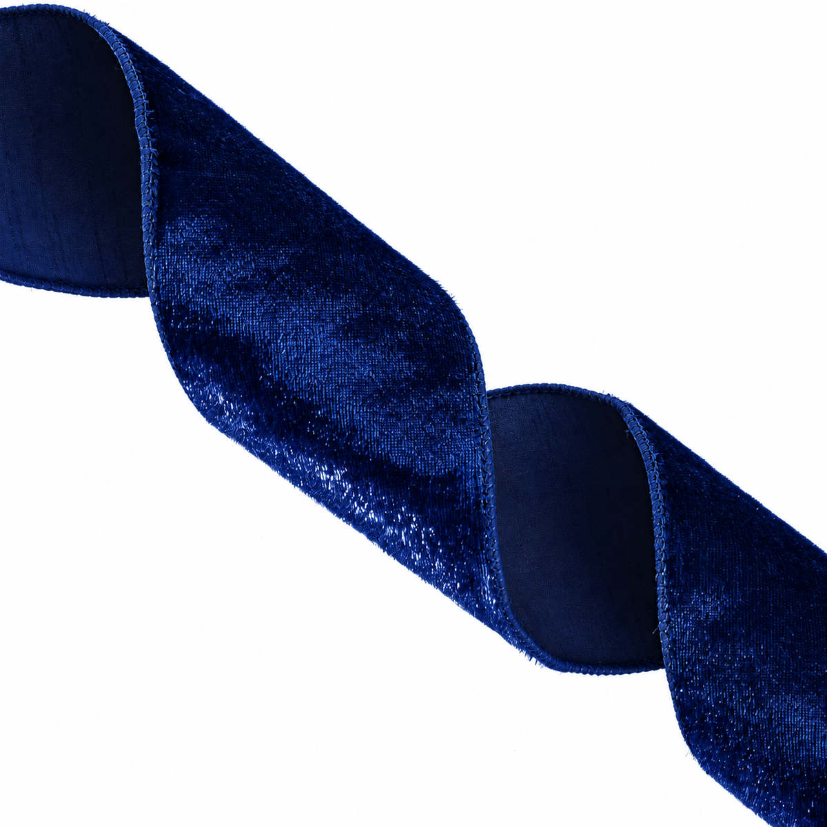 4" Ribbon - Velvet Dupion - 10 Yard Roll - Midnight Blue — view 3