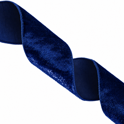 4" Ribbon - Velvet Dupion - 10 Yard Roll - Midnight Blue — view 3