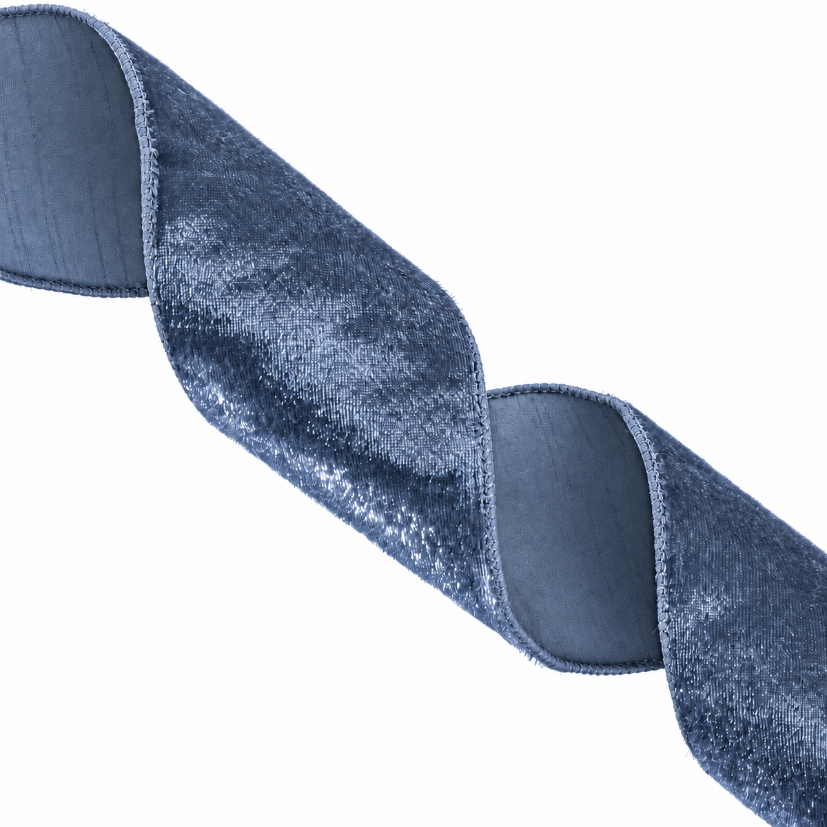 4" Ribbon - Velvet Dupion - 10 Yard Roll - Slate Blue — view 3