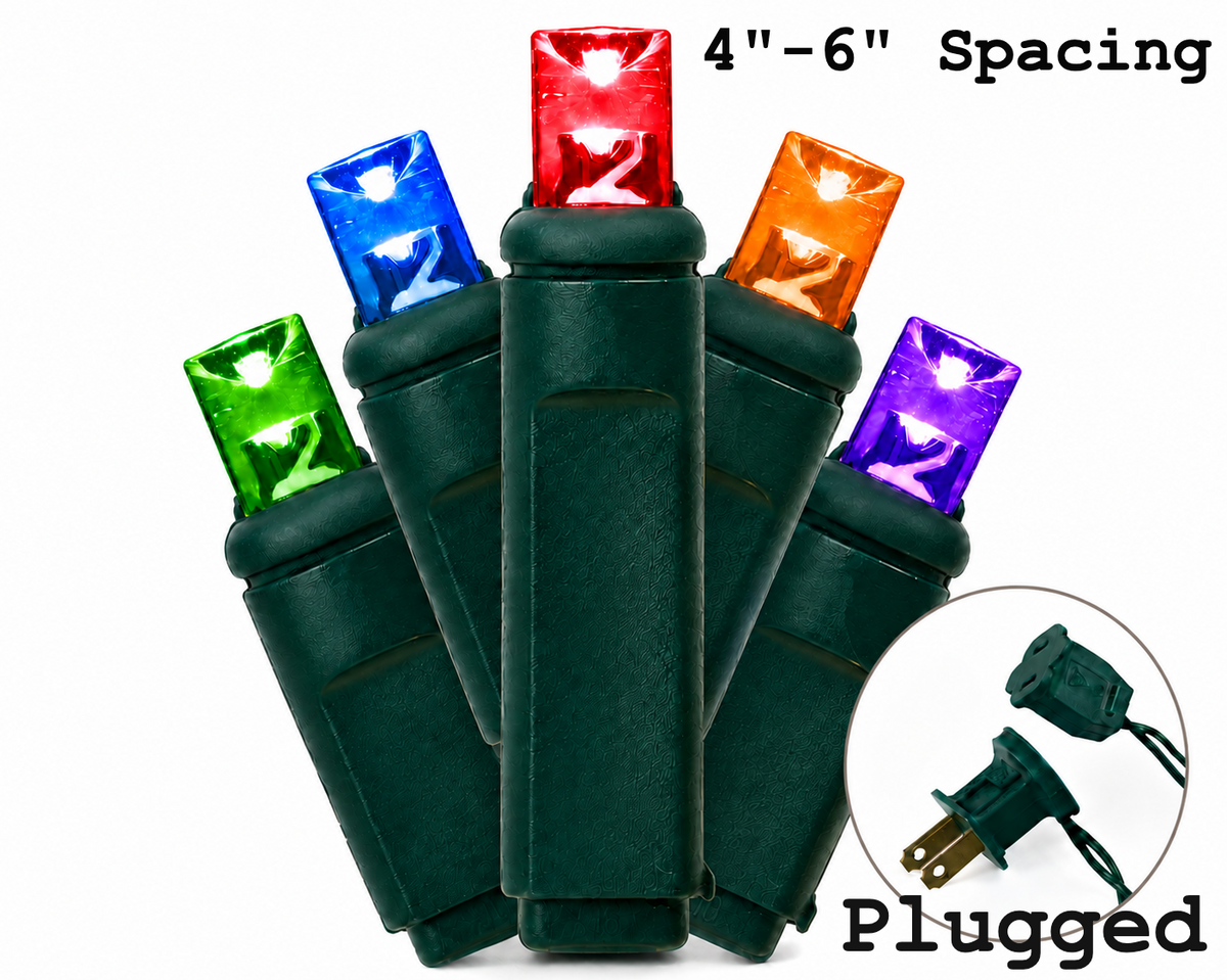 Multicolor 5MM LED Light Set - 50 Lights - 4-6" Spacing - Green Wire — view 1