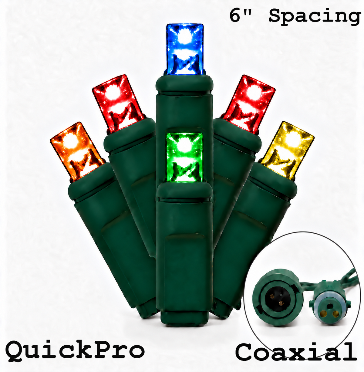 Multicolor QuickPro 5MM LED Light Set - 50 Lights - 6" Spacing - Green Wire — view 1