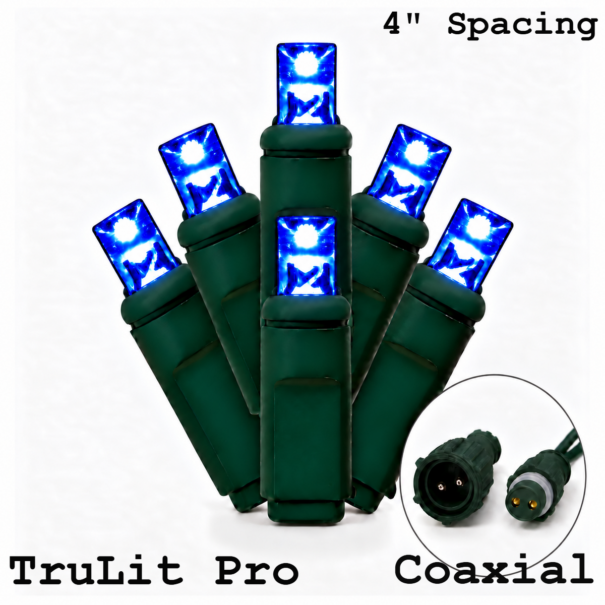 Blue TruLit Pro 5MM LED Light Set - 70 Lights - 4" Spacing - Green Wire — view 1