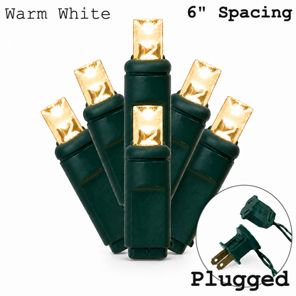 5MM 50L Light Set BALLED - 6" Green Cord - WARM WHITE — view 1