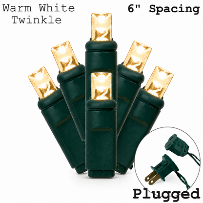 5MM 50L Light Set BALLED - 6" Green Cord - WARM WHITE TWINKLE (1/6) — view 1