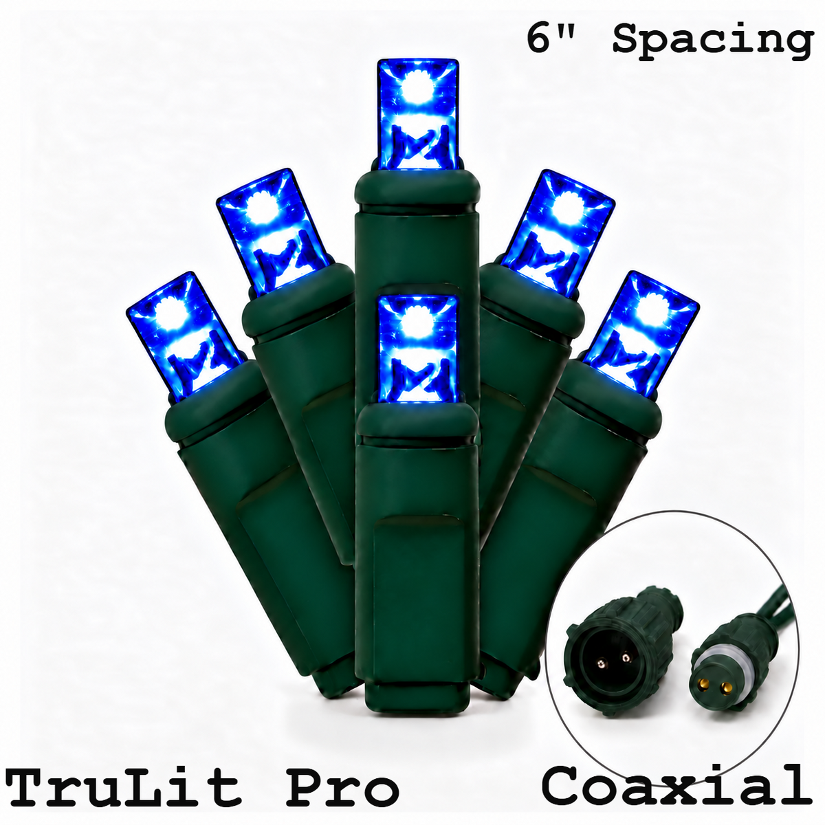 Blue TruLit Pro 5MM LED Light Set - 50 Lights - 6" Spacing - Green Wire — view 1
