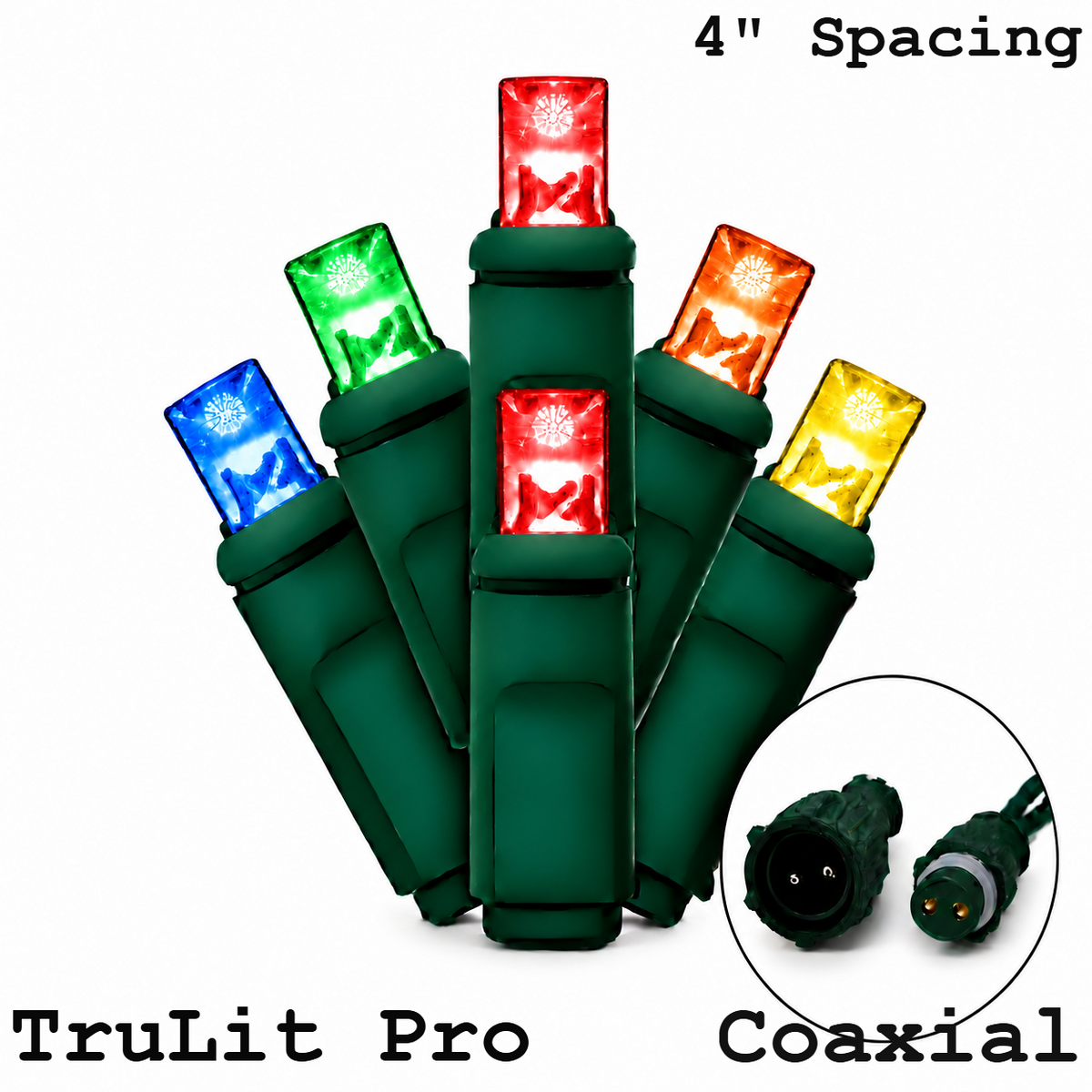Multicolor TruLit Pro 5MM LED Light Set - 70 Lights - 4" Spacing - Green Wire — view 1