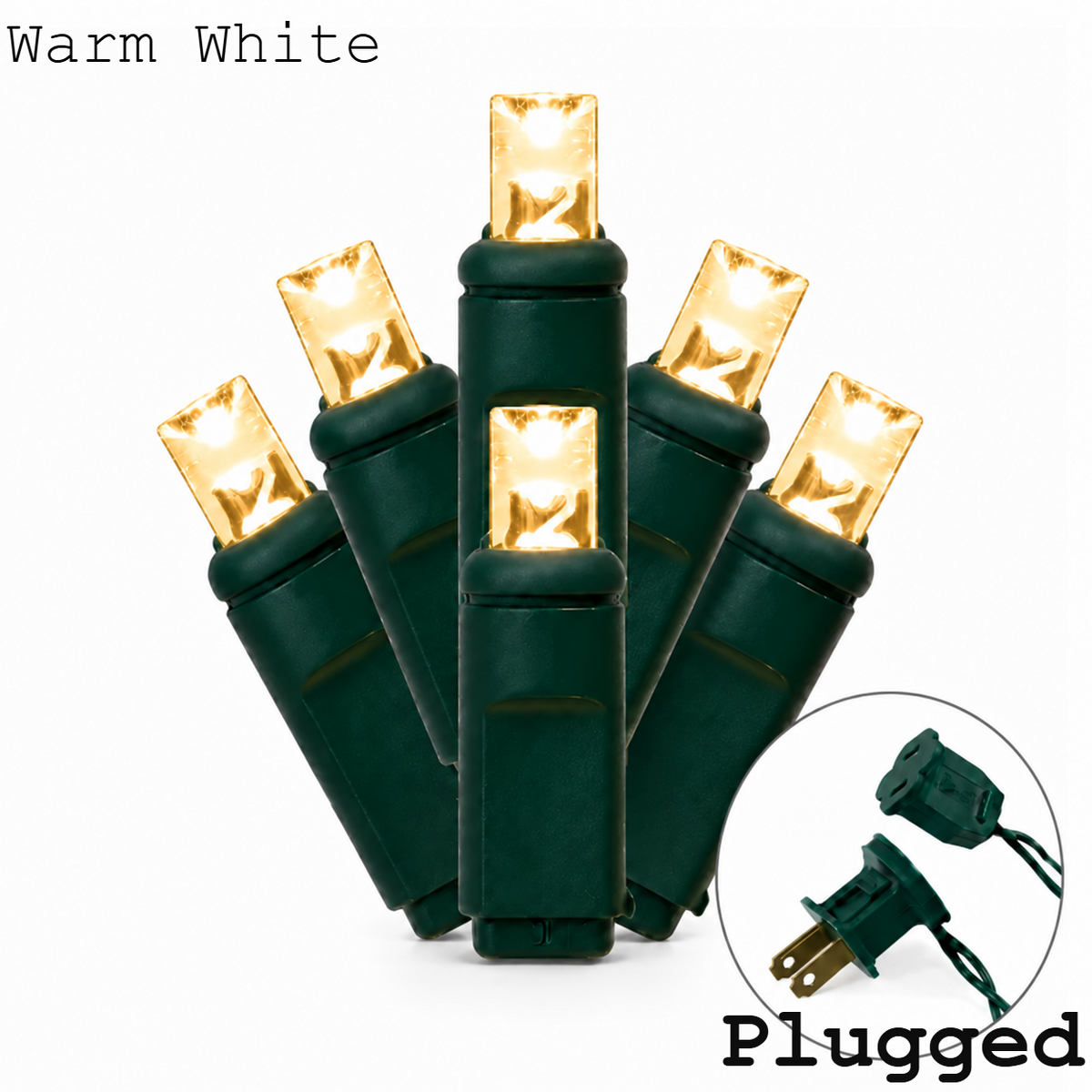 Low Voltage 5MM LED Light Set - 48 Lights - Warm White - Green Wire — view 1