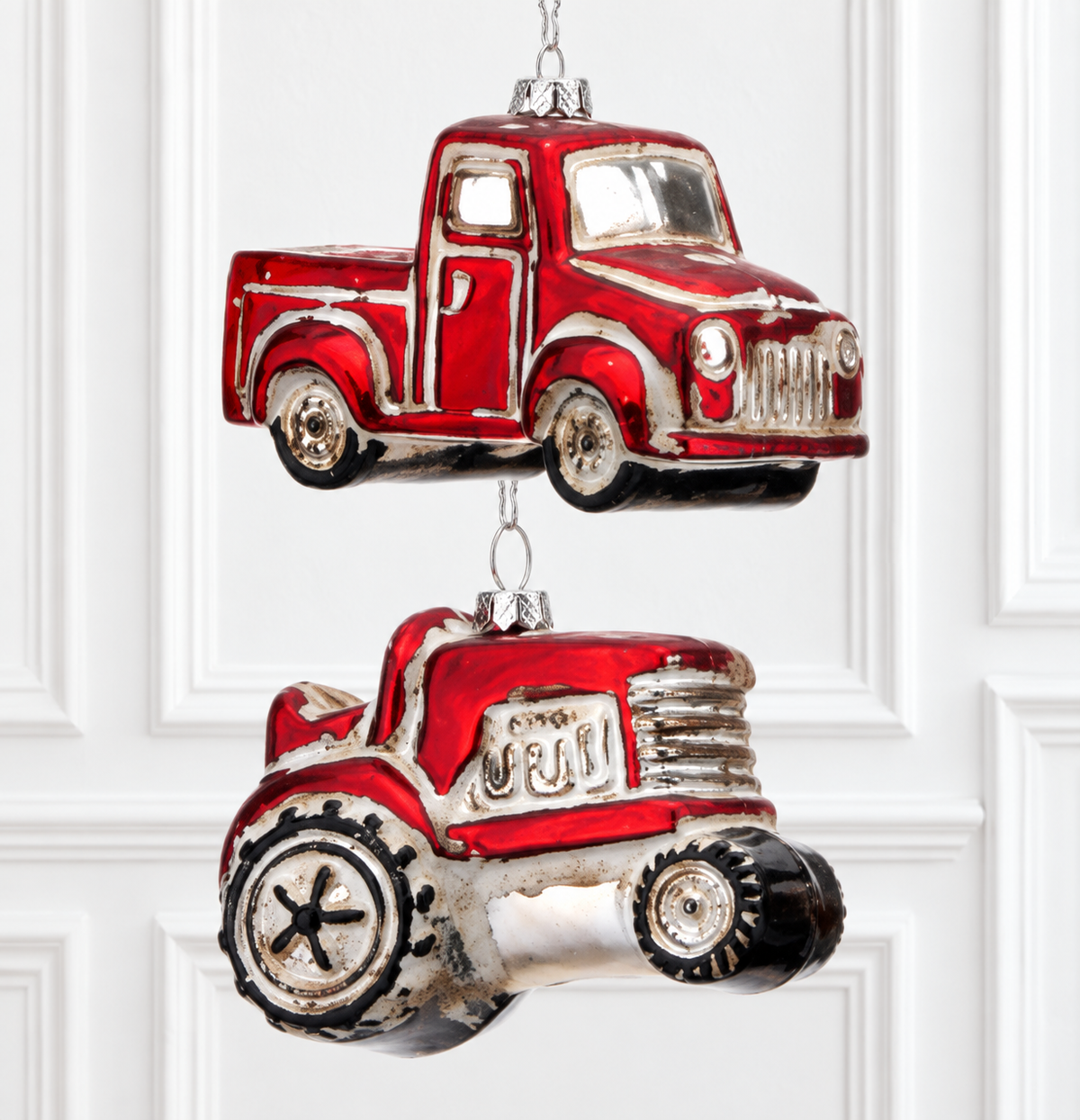 3.5" Antique Farm Tractor & Truck Ornament Set - Set of 2 — view 2
