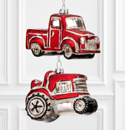 3.5" Antique Farm Tractor & Truck Ornament Set - Set of 2 — view 2