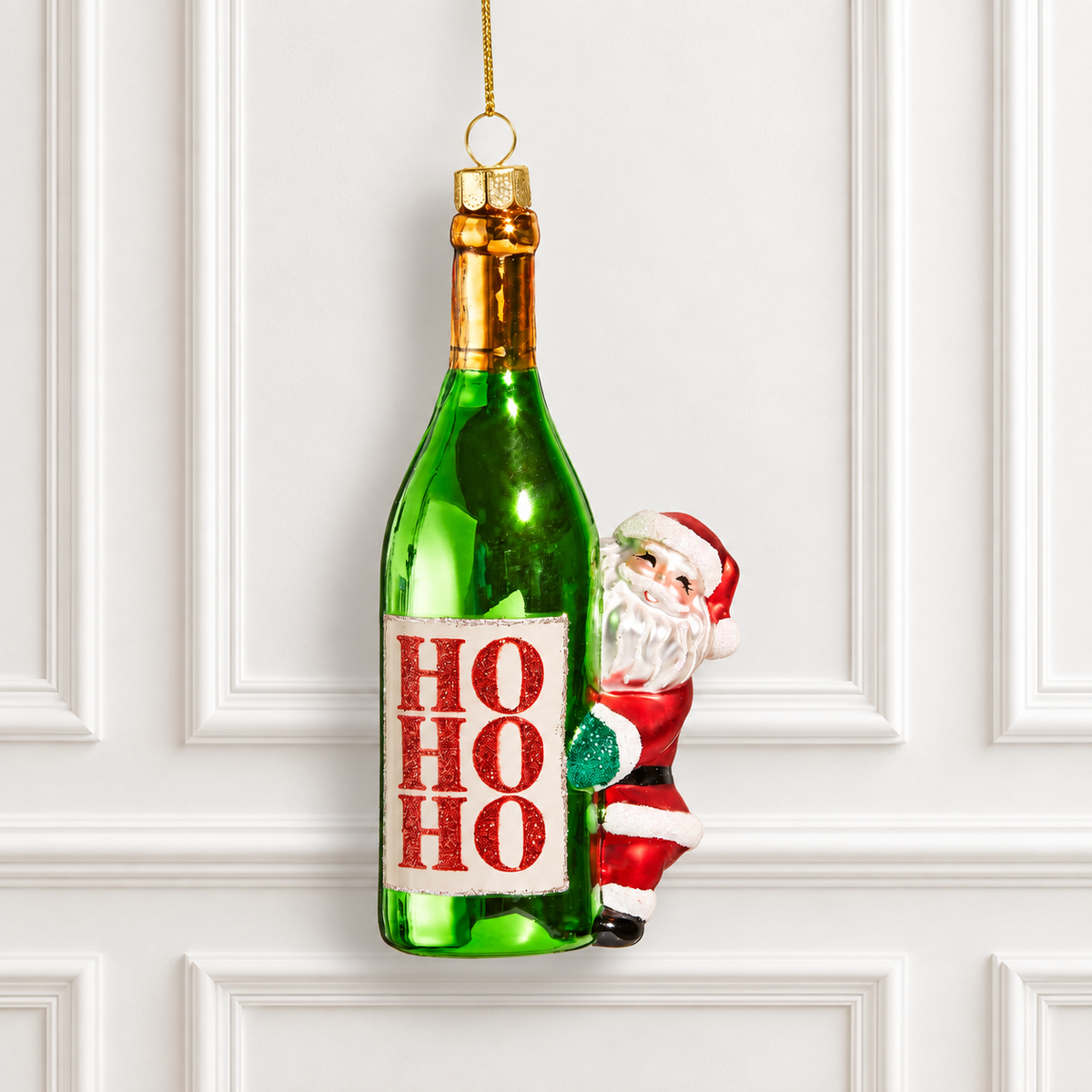 5.25" Bottled Christmas Cheer Glass Ornament