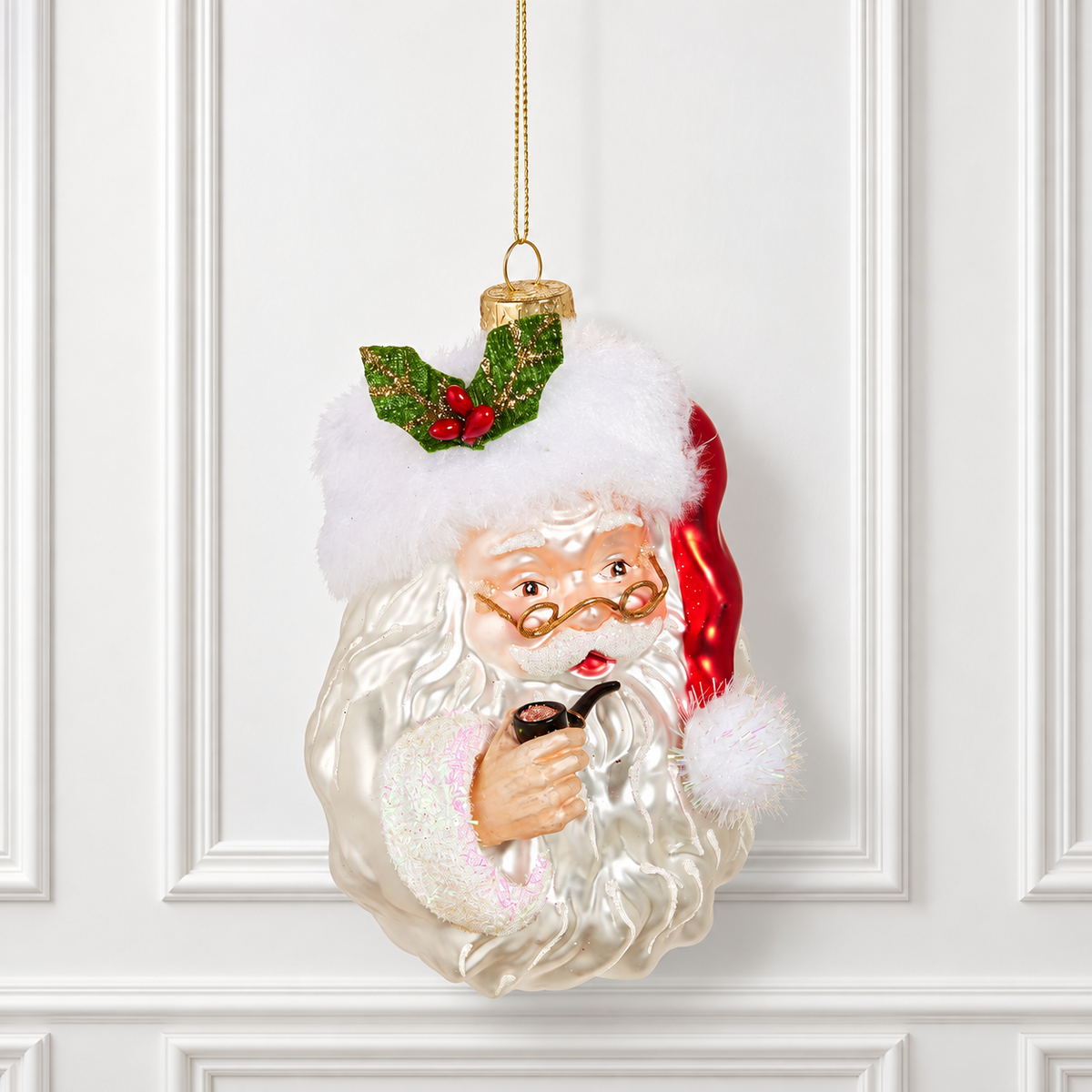 5" Santa with Pipe Ornament