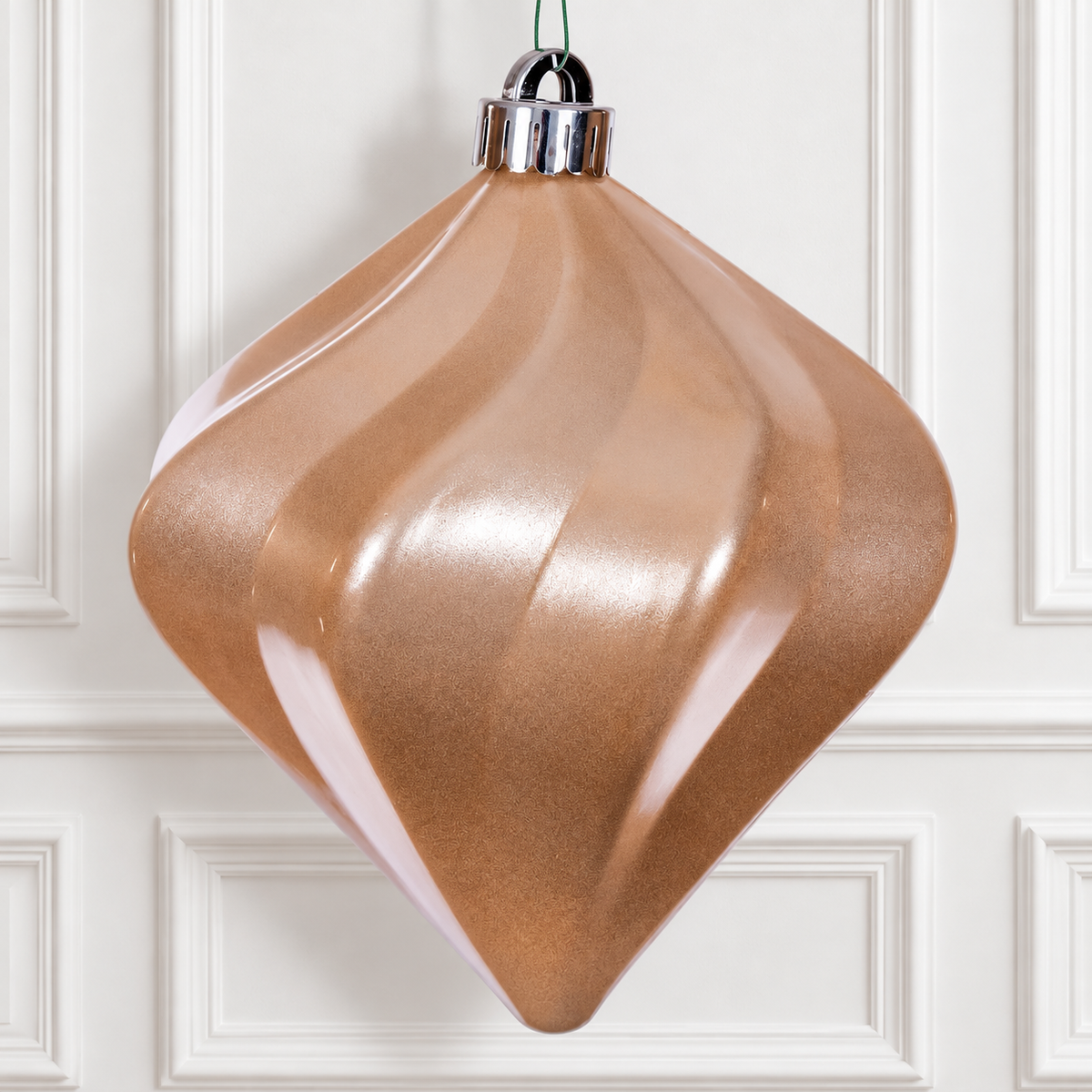6" Candy Swirl Diamond Ornament - Café Latte - UV Treated - Set of 3 — view 2