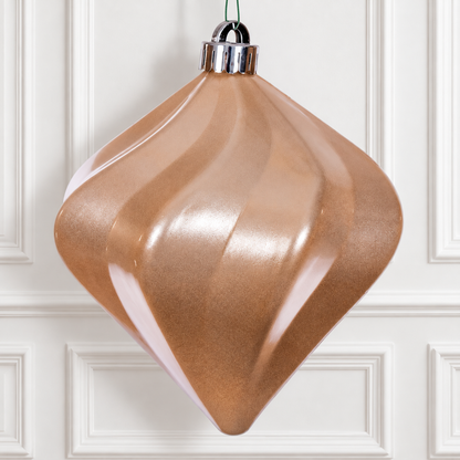 6" Candy Swirl Diamond Ornament - Café Latte - UV Treated - Set of 3 — view 2
