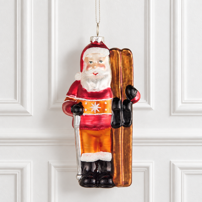 5.25" Ski Santa Ornament