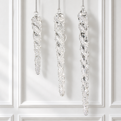9.5" Box of Swirl Icicle Ornaments – Box of 3