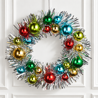 7" Tinsel Wreath Ornament