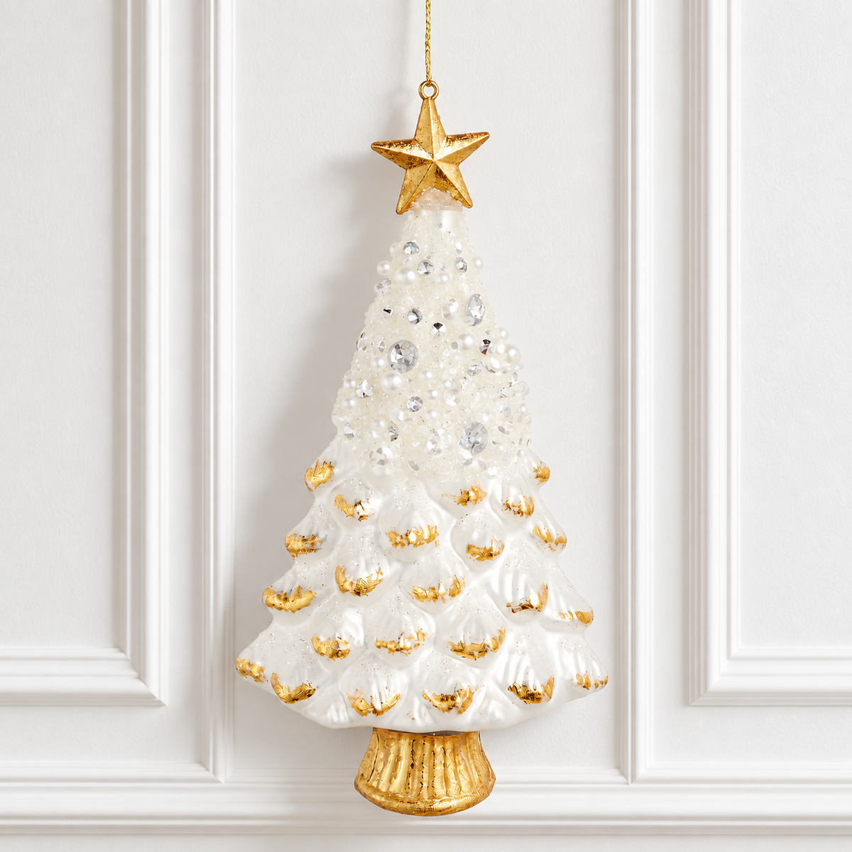 6.5" Black Stripe Spiral Tree Ornament