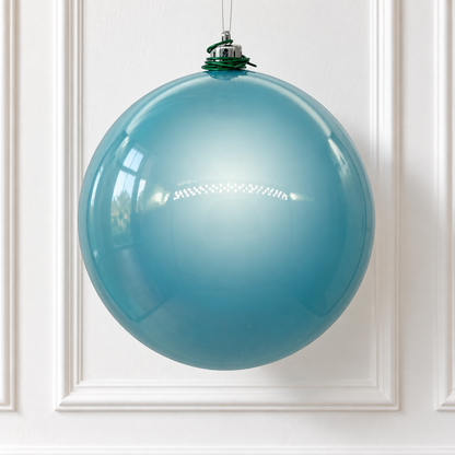 4" Shatterproof Ball Ornament - Baby Blue - Pearl - UV Treated - Bag of 6 — view 2