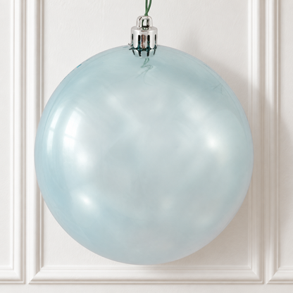 4" Shatterproof Ball Ornament - Baby Blue - Shiny - UV Treated - Bag of 6 — view 2