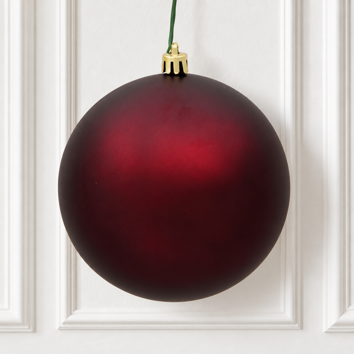 4" Shatterproof Ball Ornament - Burgundy - Matte - UV Treated - Bag of 6 — view 2
