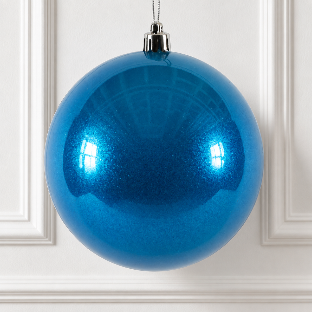 4" Shatterproof Ball Ornament - Blue - Candy - UV Treated - Bag of 6 — view 2