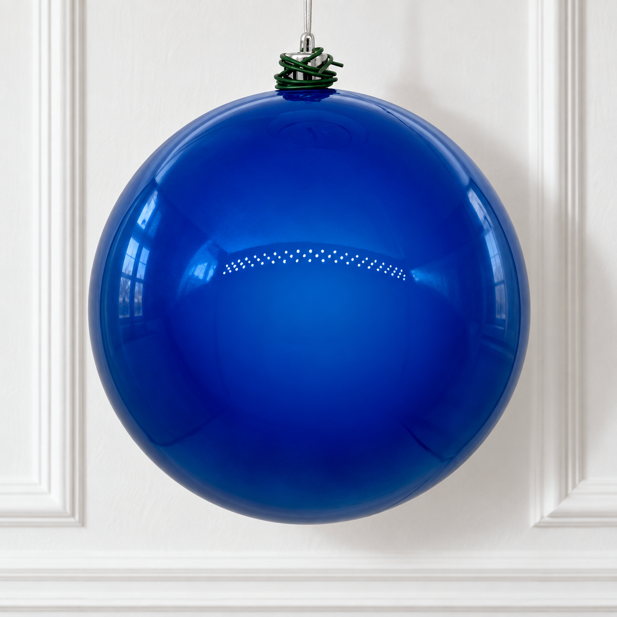 4" Shatterproof Ball Ornament - Blue - Pearl - UV Treated - Bag of 6 — view 2