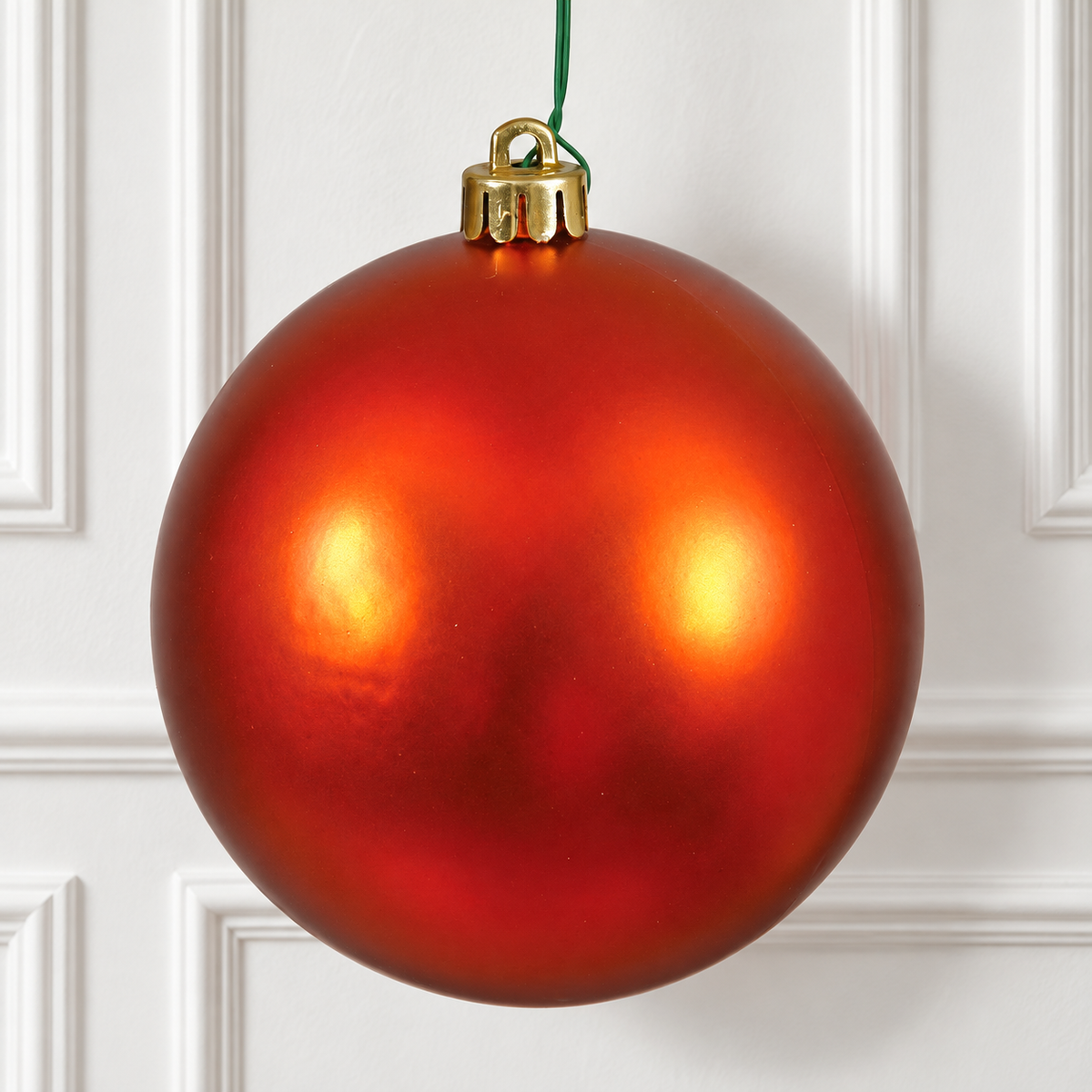 4" Shatterproof Ball Ornament - Burnished Orange - Matte - UV Treated - Bag of 6 — view 2