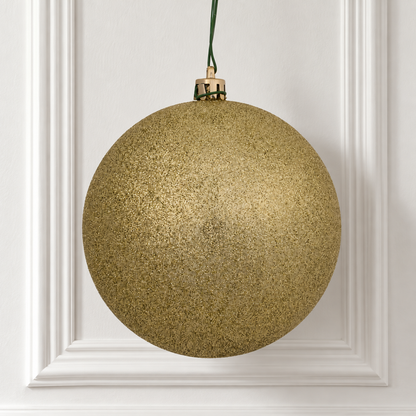 4" Shatterproof Ball Ornament - Champagne - Glitter - UV Treated - Bag of 6 — view 2