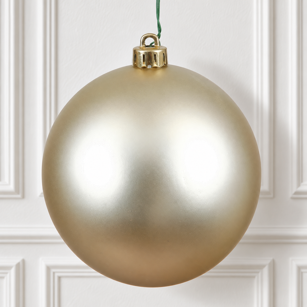 4" Shatterproof Ball Ornament - Champagne - Matte - UV Treated - Bag of 6 — view 2