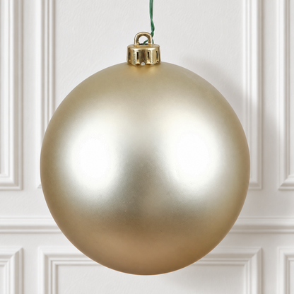 4" Shatterproof Ball Ornament - Champagne - Matte - UV Treated - Bag of 6 — view 2