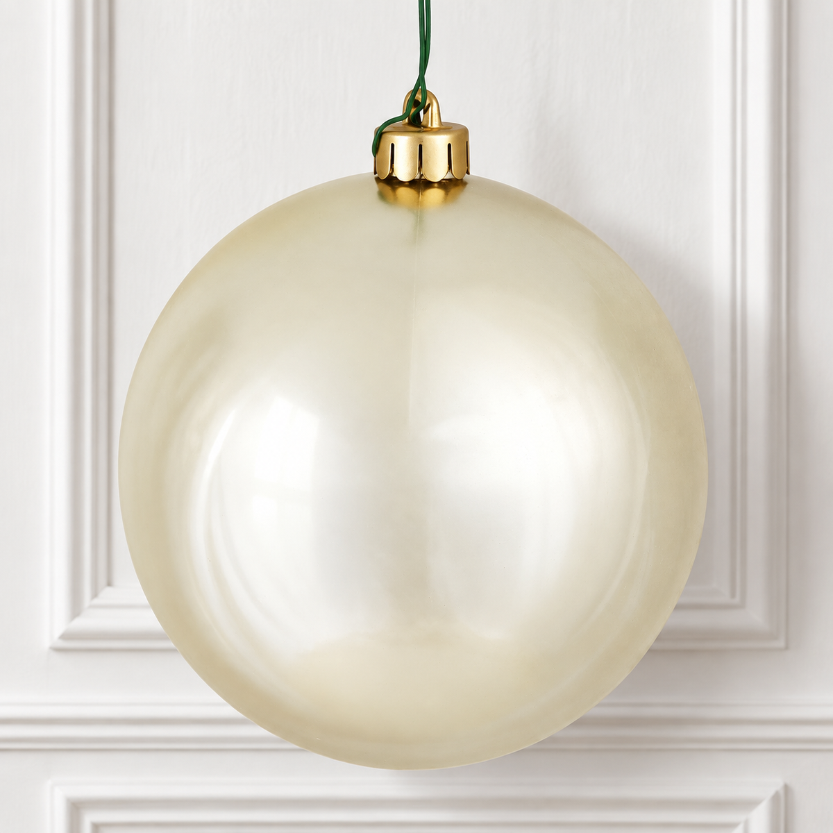 4" Shatterproof Ball Ornament - Champagne - Shiny - UV Treated - Bag of 6 — view 2