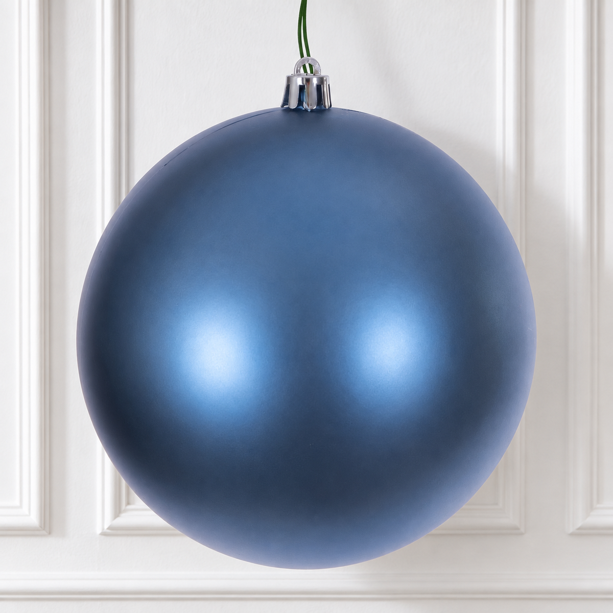 4" Shatterproof Ball Ornament - Denim Blue - Matte - UV Treated - Bag of 6 — view 2