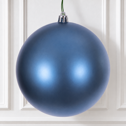 4" Shatterproof Ball Ornament - Denim Blue - Matte - UV Treated - Bag of 6 — view 2